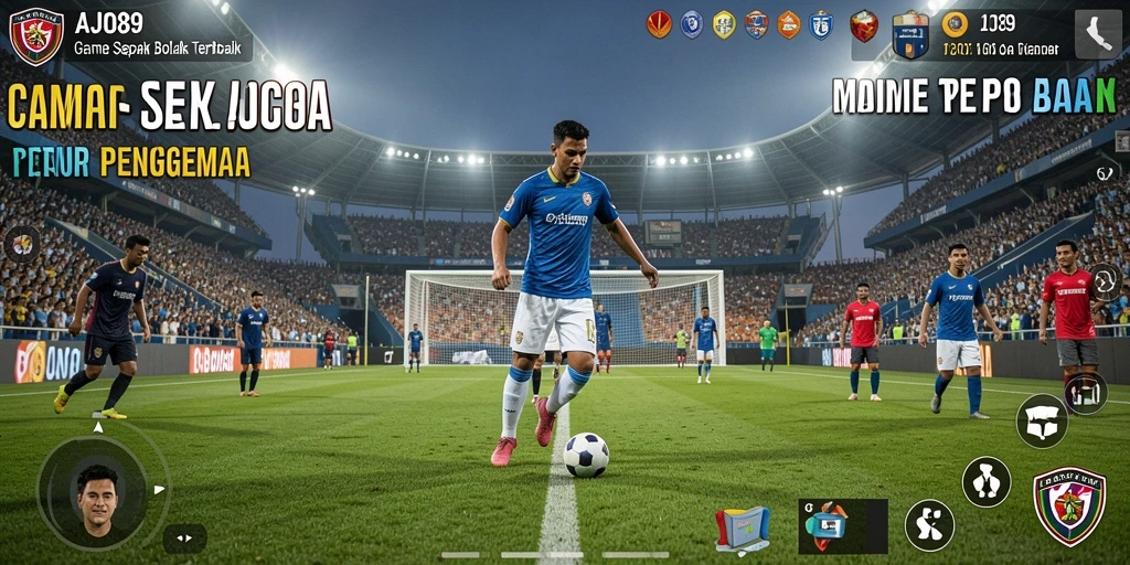 Tampilan gameplay AJO89 yang menampilkan aksi sepak bola seru.