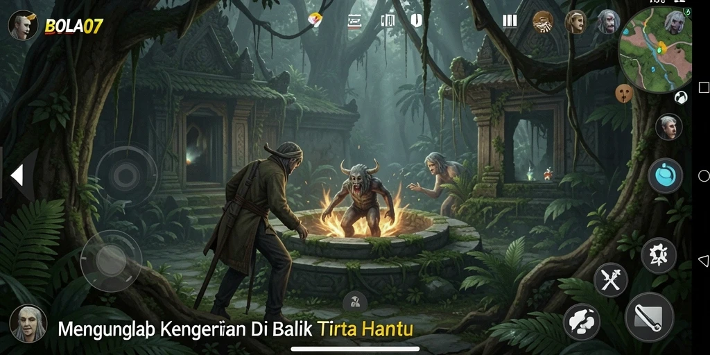 Screenshot utama BOLA07 menampilkan suasana horor yang mencekam.