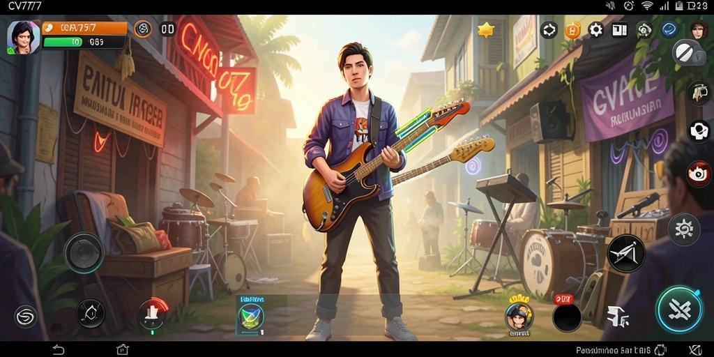 Tampilan screenshot CV777 menampilkan antarmuka pengguna yang menarik dan koleksi lagu yang beragam.