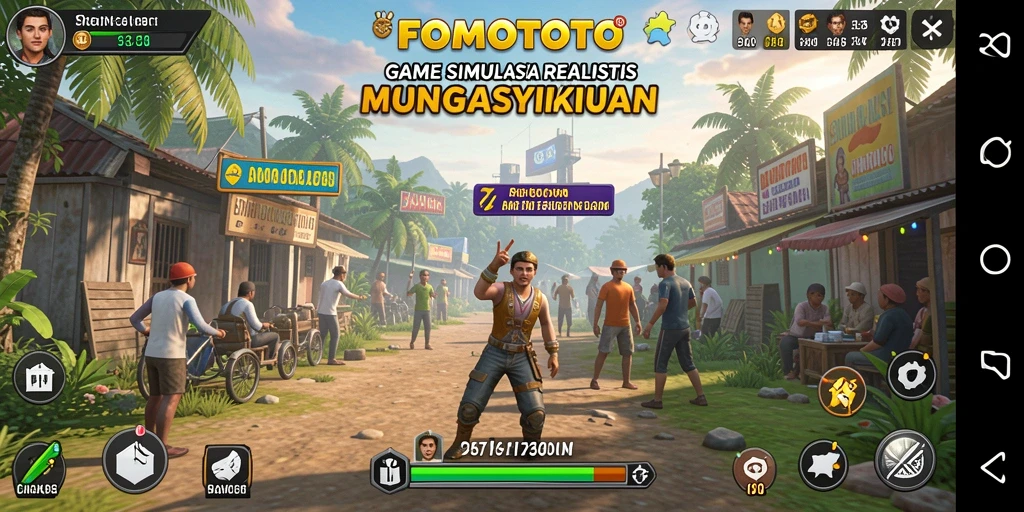 Tampilan gameplay menarik di FOMOTOTO menunjukkan beragam aktivitas simulasi.