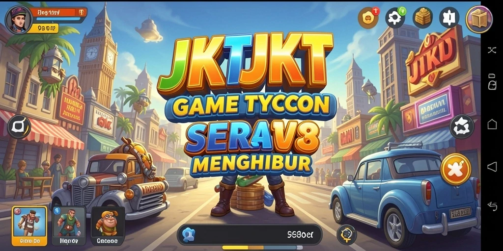 Tangkapan layar gameplay JKTJKT menunjukkan suasana Tycoon yang seru.