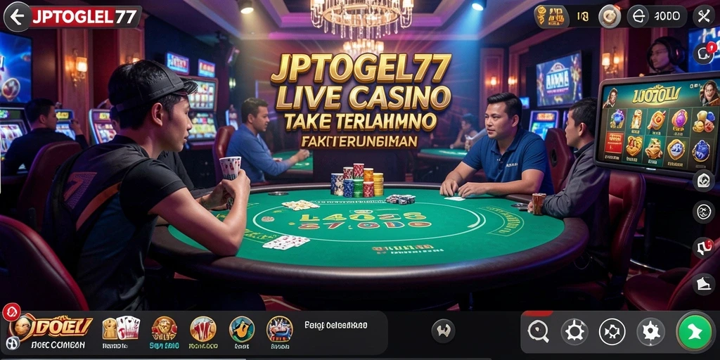 Screenshot gameplay JPTOGEL77 menampilkan suasana kasino langsung yang mendebarkan.