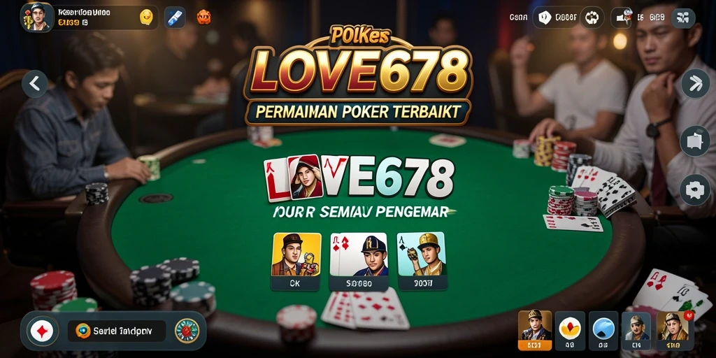Tampilan gameplay Poker yang mendebarkan di LOVE678.