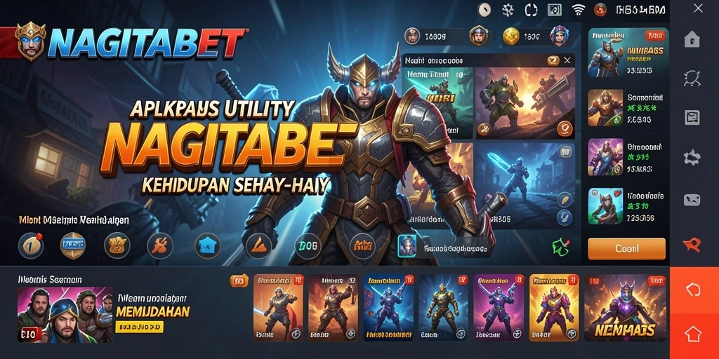Screenshot utama NAGITABET menunjukan antarmuka aplikasi yang menarik.