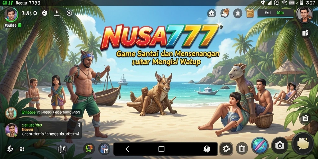Tampilan gameplay NUSA777 yang ceria dan menghibur.
