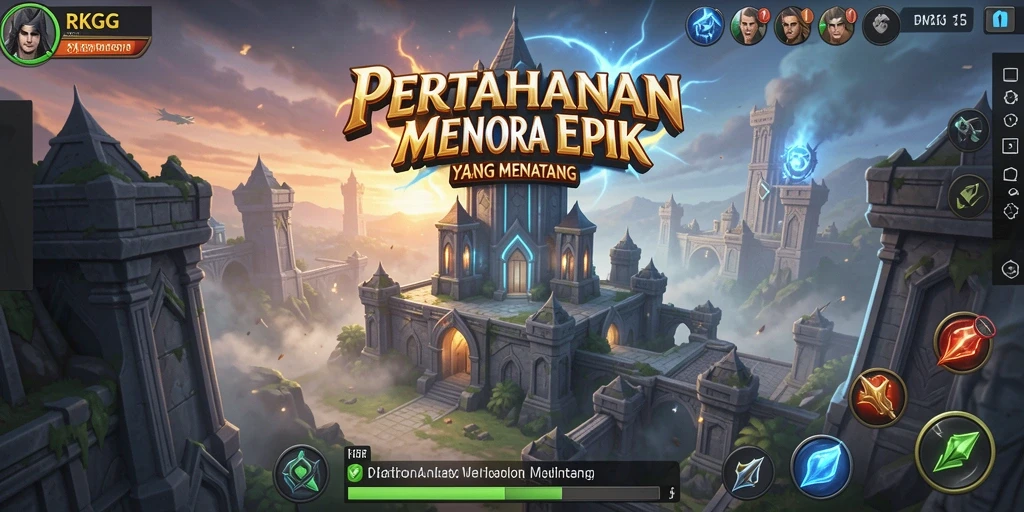 Screenshot menampilkan aksi seru Tower Defense dalam RKGG.