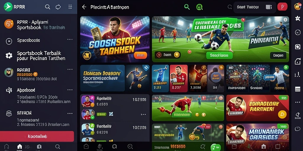 Screenshot utama RPRR menunjukkan antarmuka taruhan olahraga yang menarik.