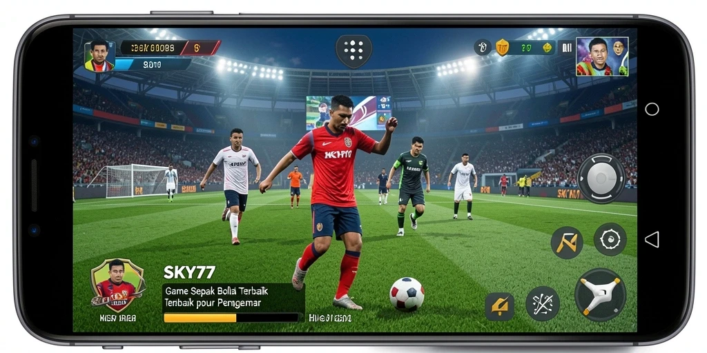 Tangkapan layar utama SKY77 menampilkan aksi mendebarkan pertandingan sepak bola.
