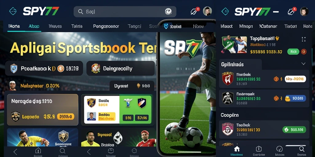 Tampilan interaktif dari gameplay Sportsbook di SPY77.