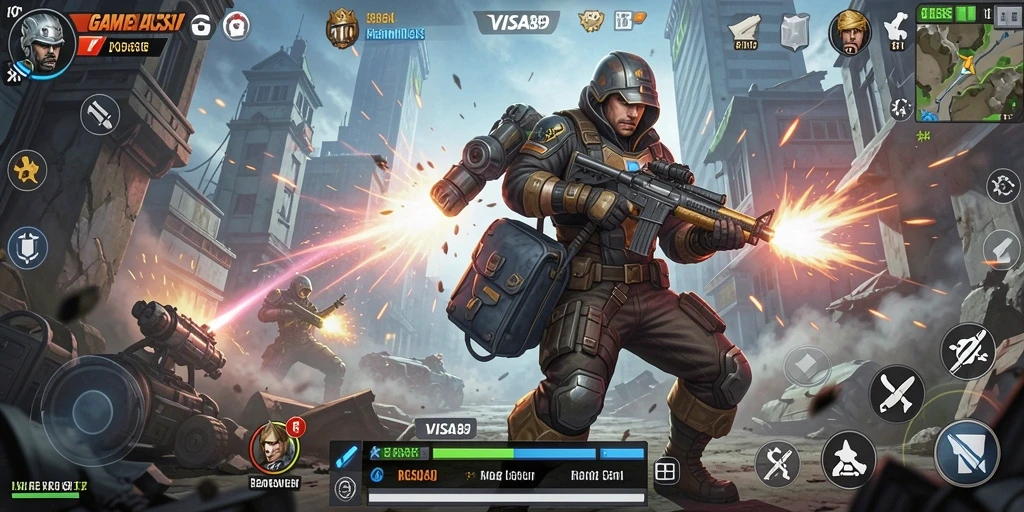 Screenshot menunjukkan aksi intens dari gameplay VISA89 dengan grafis berkualitas tinggi.