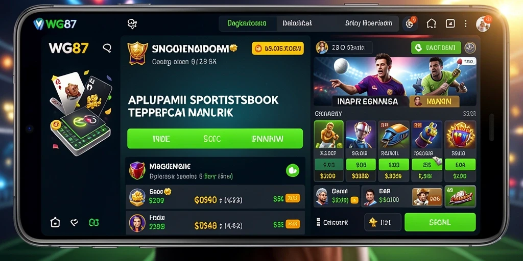 Screenshot dari gameplay WG87 yang menunjukkan taruhan olahraga secara langsung.