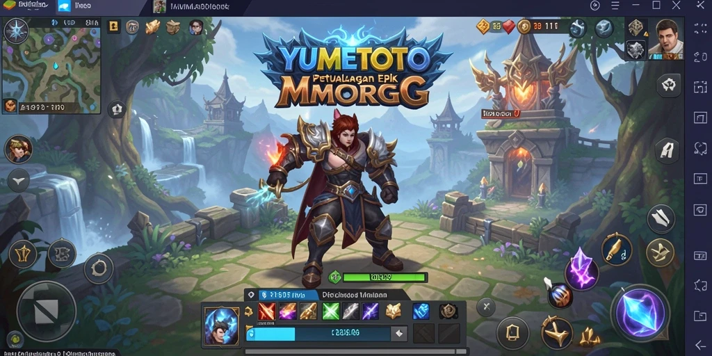 Gameplay seru di YUMETOTO dengan pahlawan yang berpetualang.